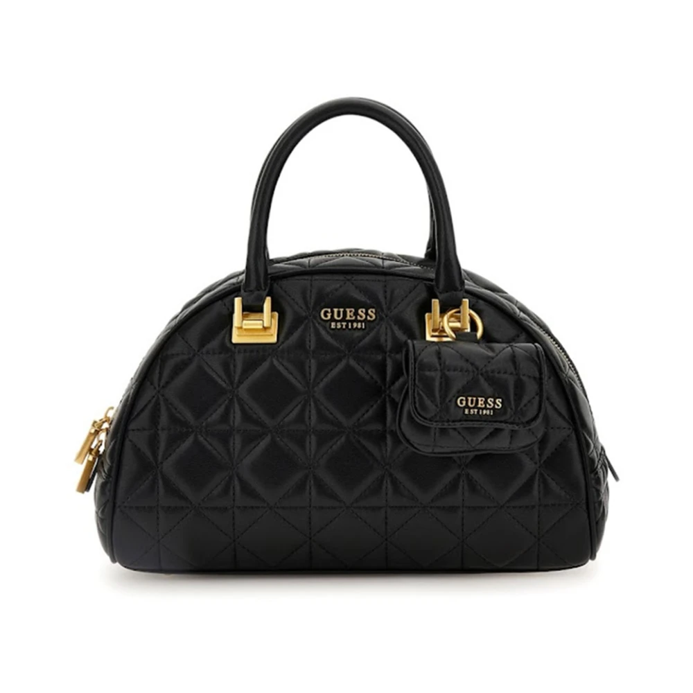 Guess Mildred Coated-Canvas Rits Handtas Black Dames