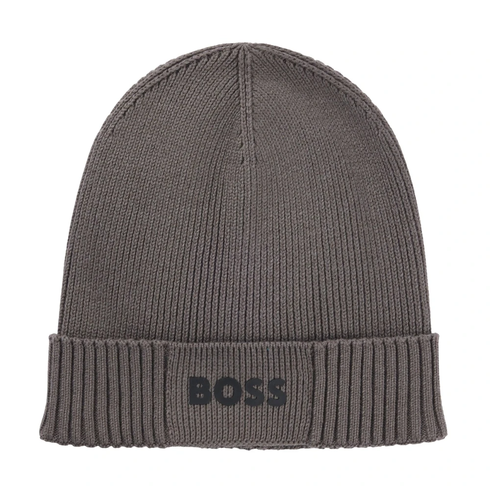 Hugo Gray Accessories, Male, One Size, Grey Beanie Hat For Men