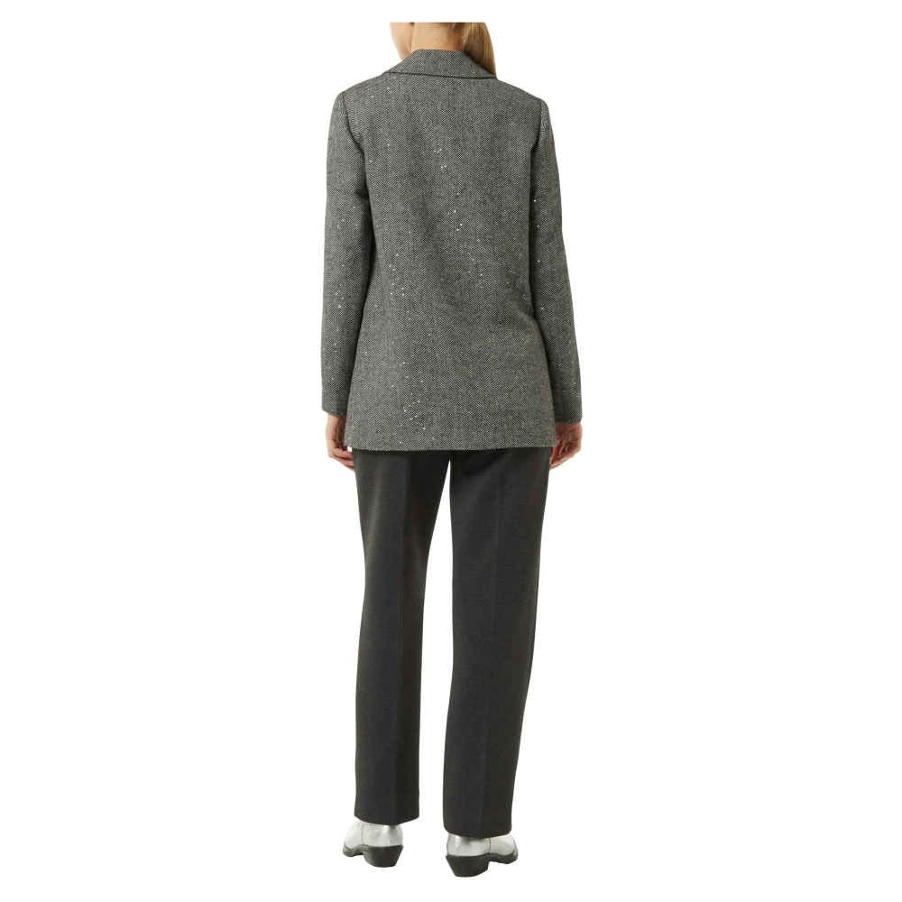comma Pailletten Wolmix Blazer Gray Dames