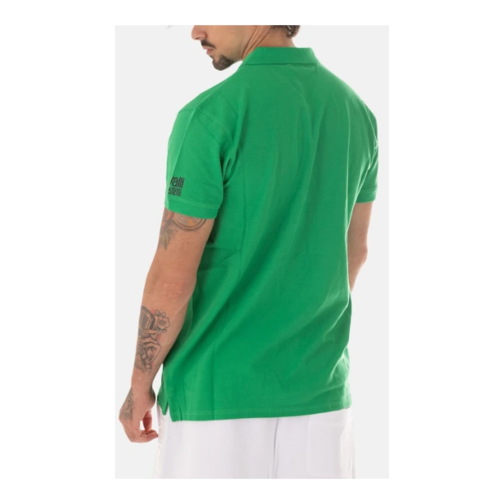 Just Cavalli Heren Logo Polo Shirt Green Heren