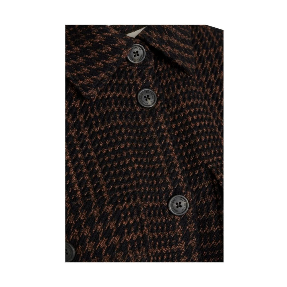 Heartmade Bruin Geruit Oversized Overhemd Jas Brown Dames