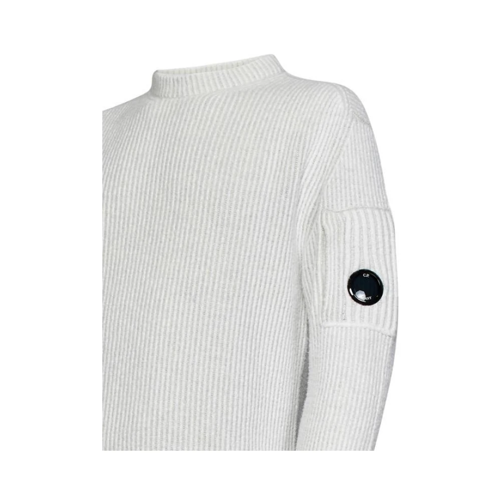 C.P. Company Witte Ribgebreide Trui White Heren