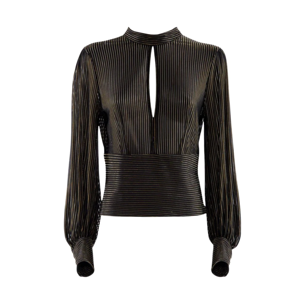 Nenette Gouden Gestreepte Lurex Coltrui Black Dames