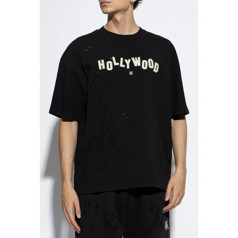 Amiri T-shirt met Patch Black Heren