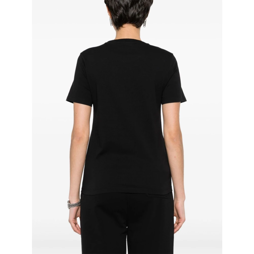 Maison Kitsuné Zwarte Fox Motif T-shirts en Polos Black Dames