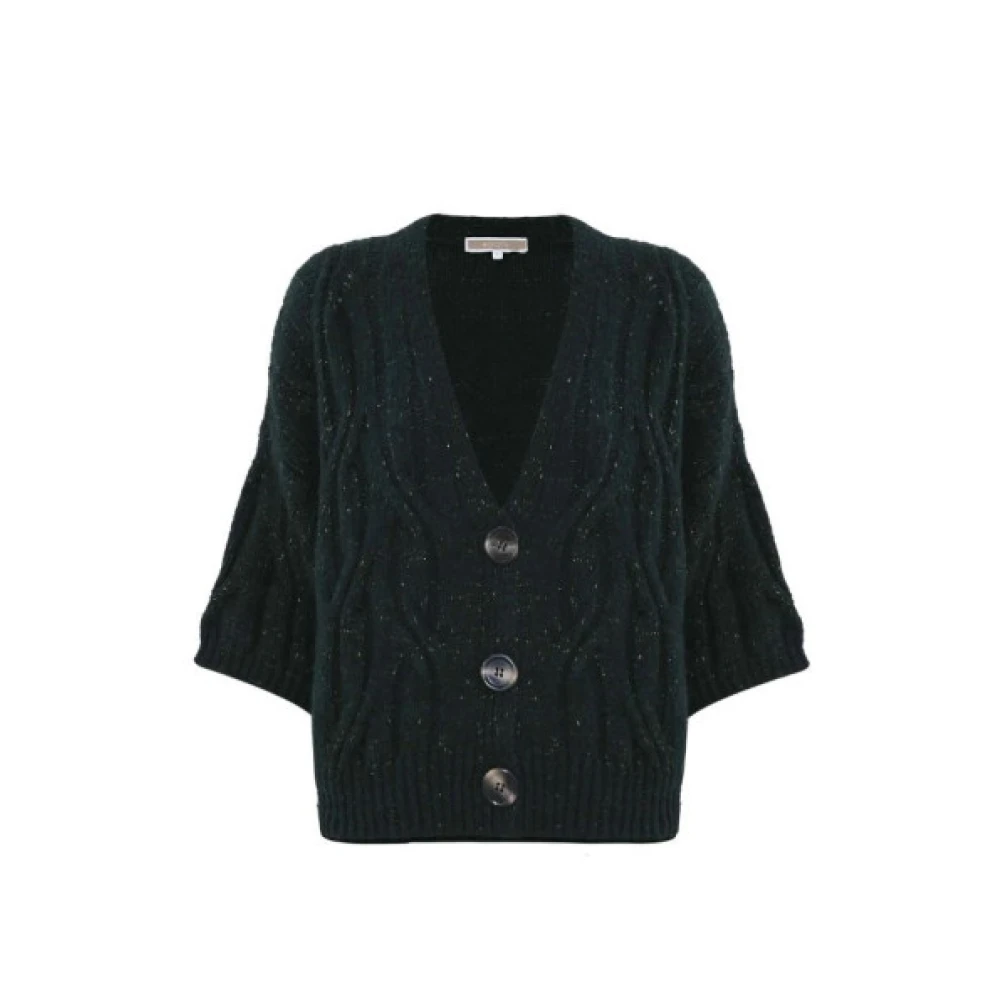 Kocca Geknoopte Batwing Mouw Vest Green Dames
