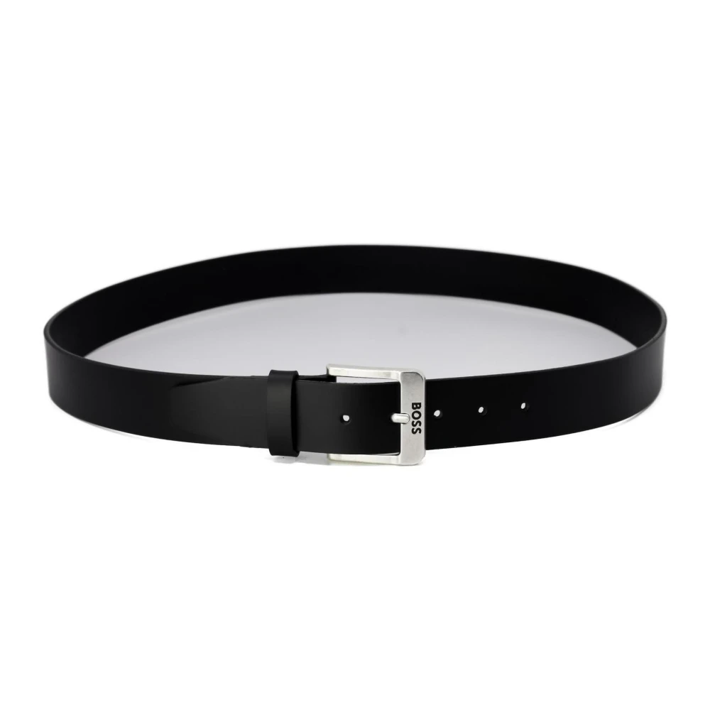 Hugo Boss Zwarte leren riem met gespsluiting Black Heren