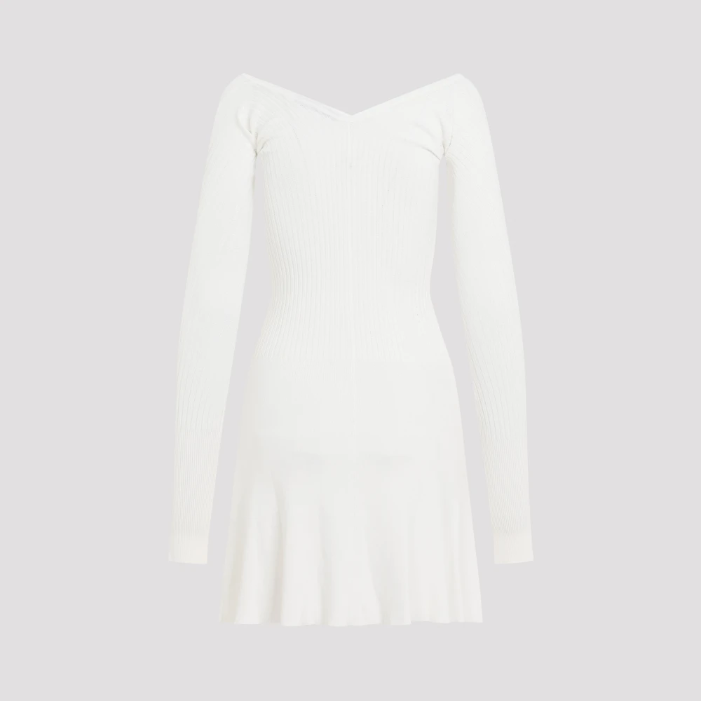 Jacquemus Witte Schulp Jurk White Dames