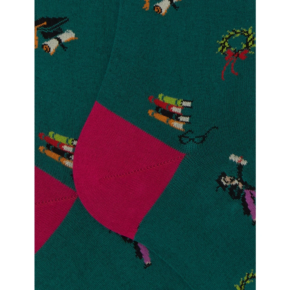 Gallo Italiaanse katoenen lange sokken met gradenmotief Multicolor Heren