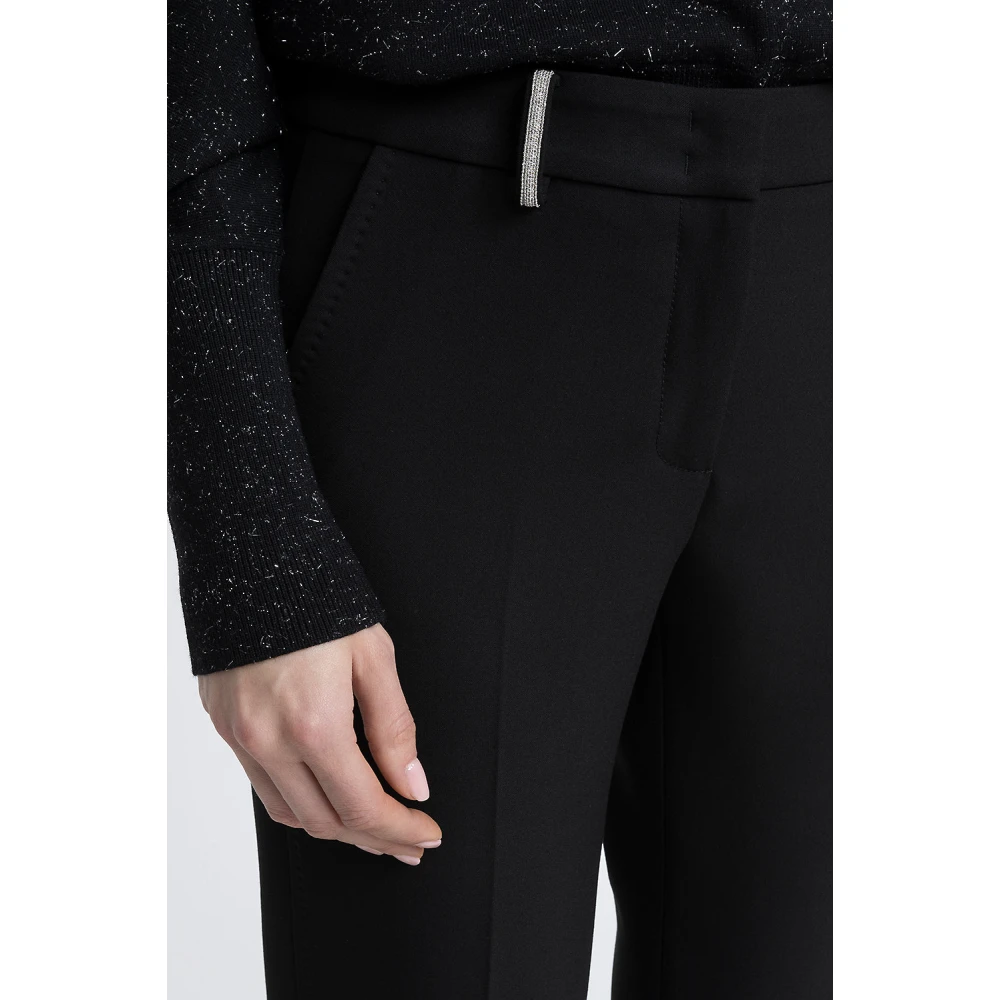 PESERICO Cigaretbroek met tweewegstretch Black Dames