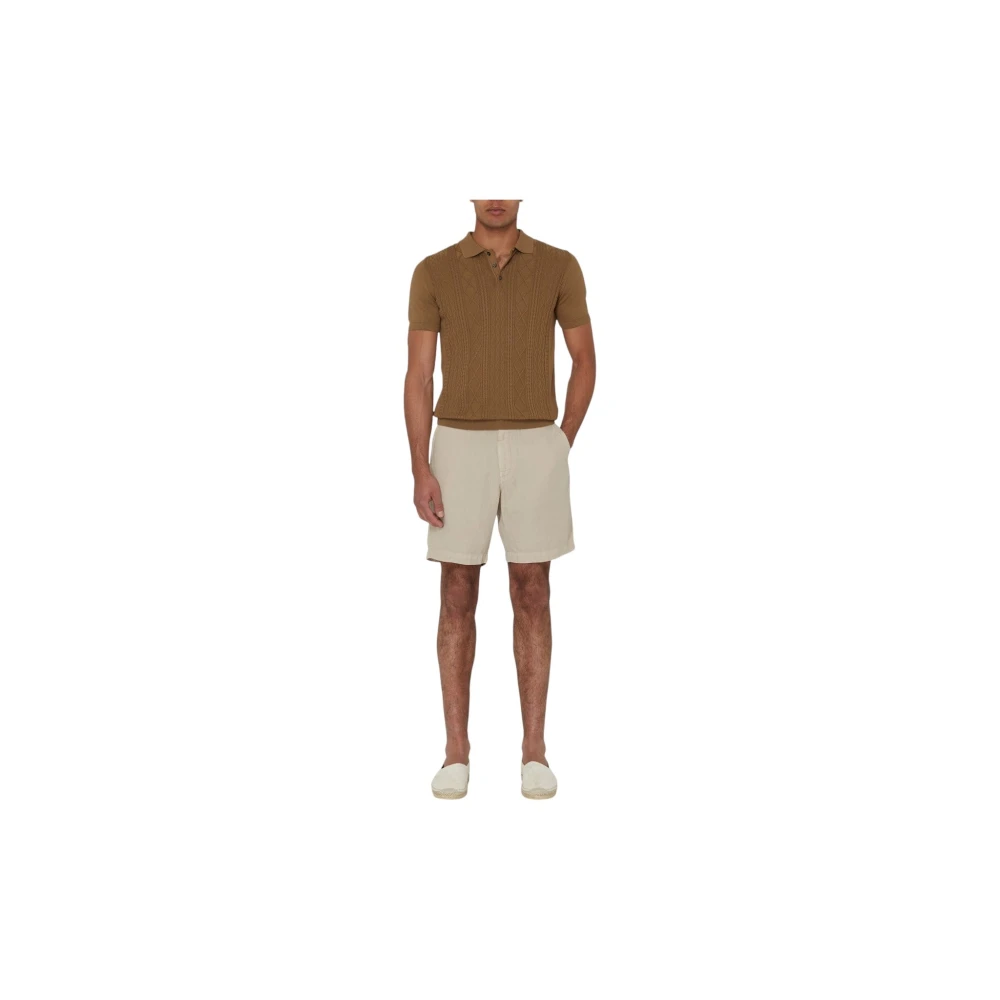 Oscar Jacobson Beige Linnen Zomer Shorts Beige Heren