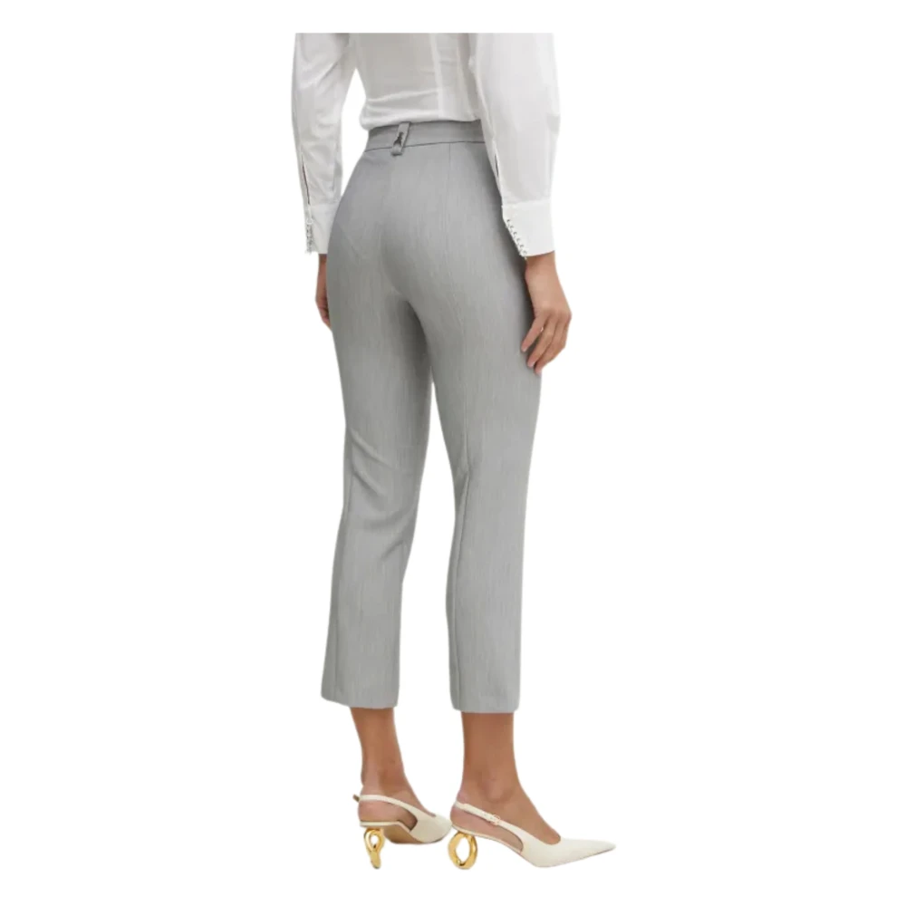 PATRIZIA PEPE Grijze Rechte Plooi Broek Gray Dames