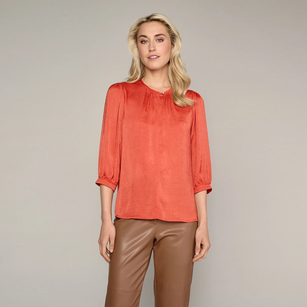 Marie Méro Rode Pofmouw Blouse Tuniek Red Dames