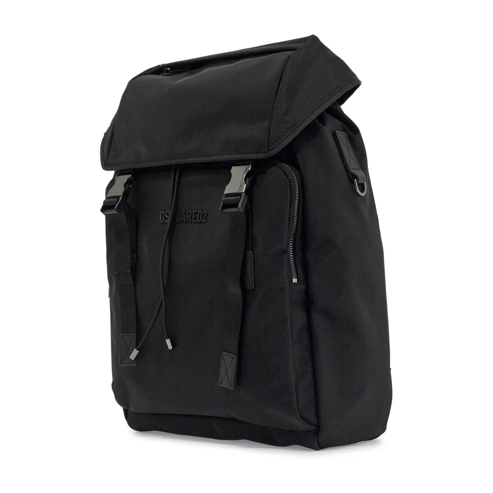 Dsquared2 Zwarte Nylon Laptop Rugzak Black Heren
