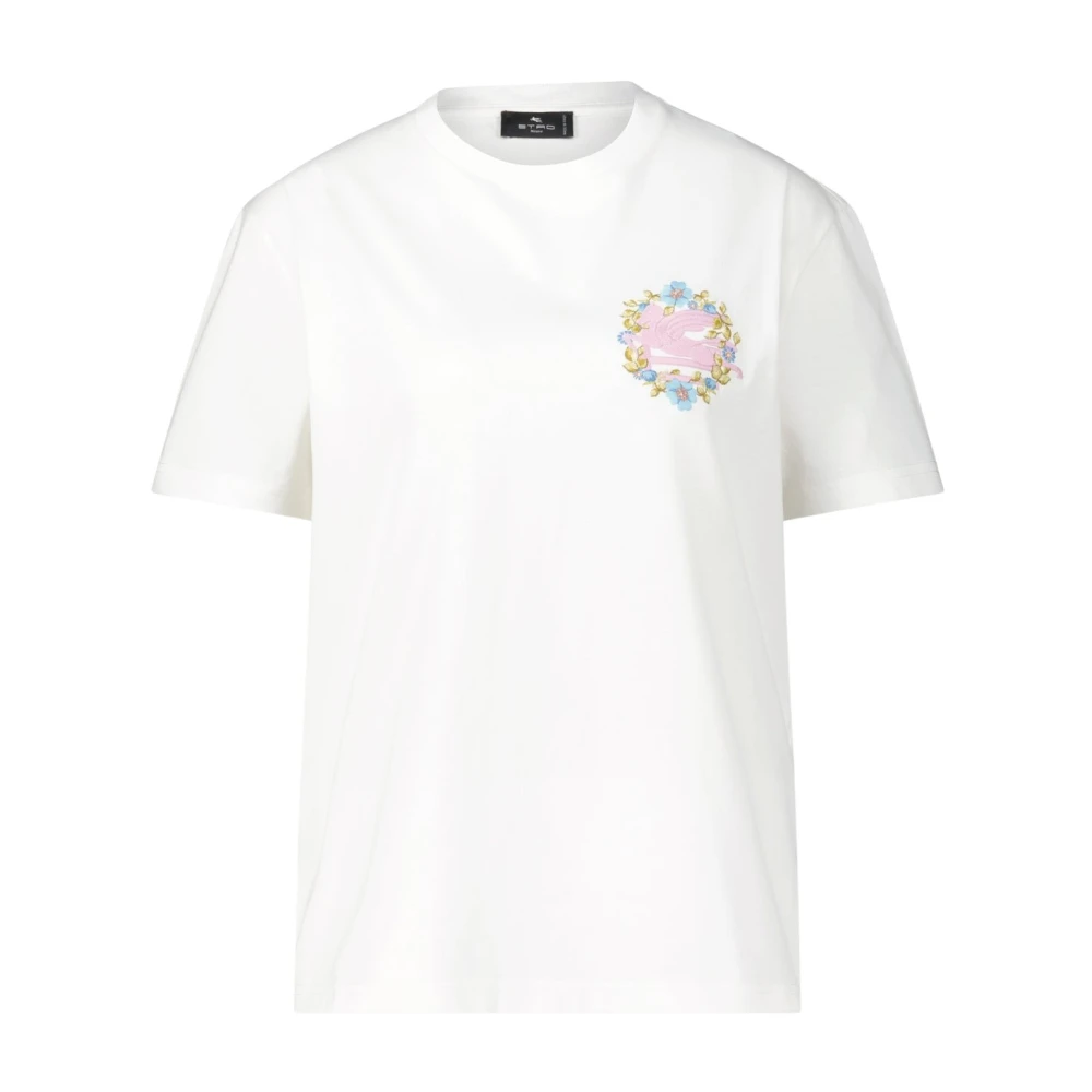 ETRO Bloemen Logo T-shirt White Dames