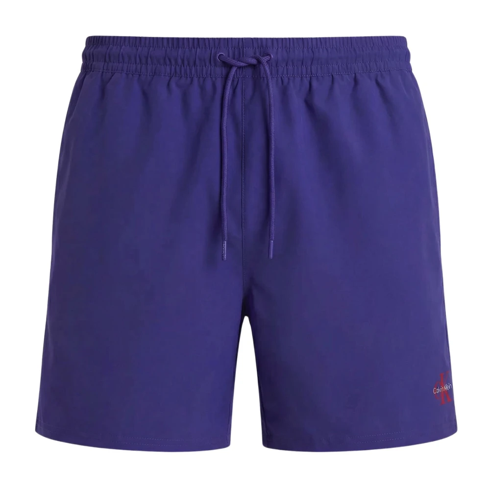 Calvin Klein Men's Blue Medium Drawstring Swim Shorts - Beachwear - M - Swimwear