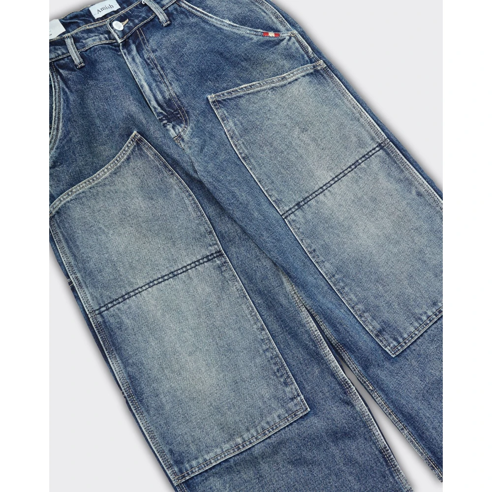 Amish Super Knee Denim Jeans in Blauw Blue Heren