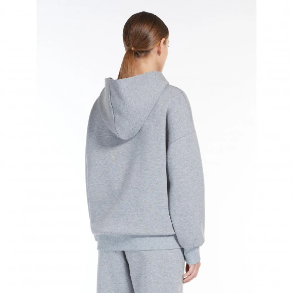 Max Mara Zachte Katoenen Trekkoord Hoodie Gray Dames