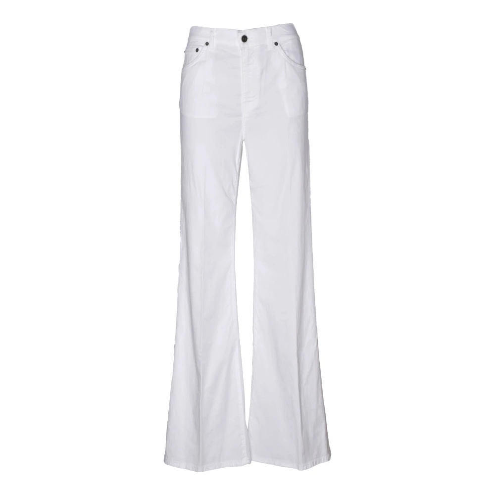 Dondup Women's White Wide Jeans, W30, Amber Wide Leg Jeans