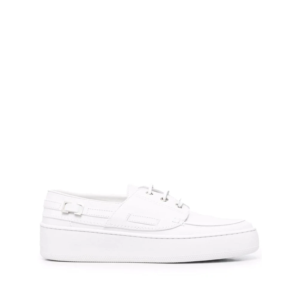 Sergio Rossi Witte Leren Lage Sneakers Dames Schoenen