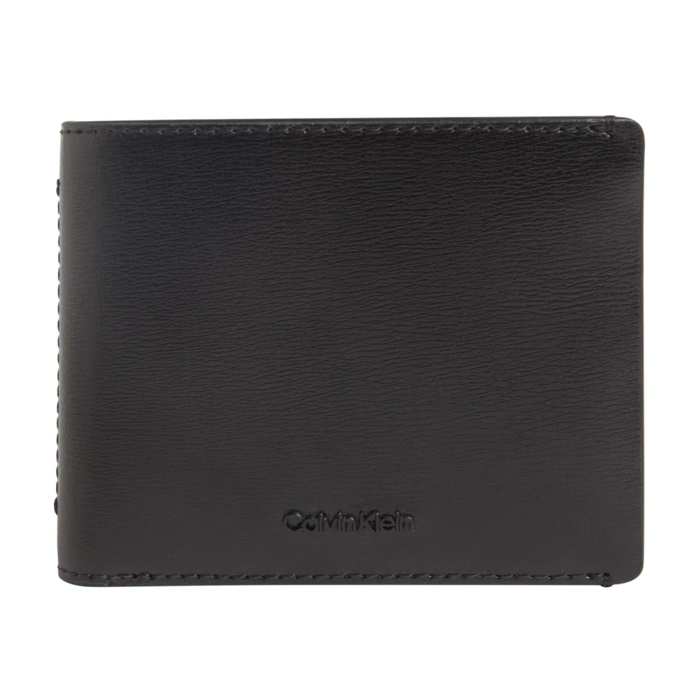 Calvin Klein Zwarte Bifold Portemonnee met Muntvak Black Heren