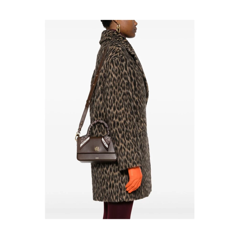 Amiri Bruine Kalfsleren Schoudertas Brown Dames