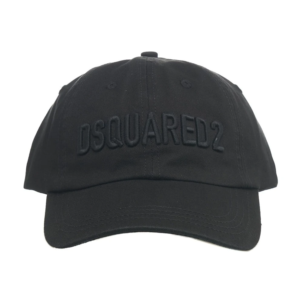 Dsquared2 Zwarte Baseballpet Logo Borduurwerk Black Heren