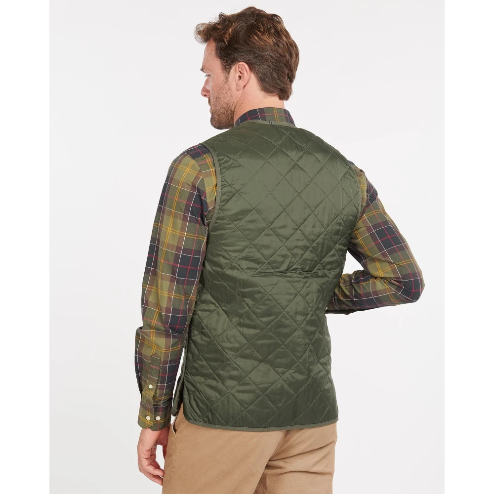 Barbour Gewatteerd vest met tartan voering Green Heren
