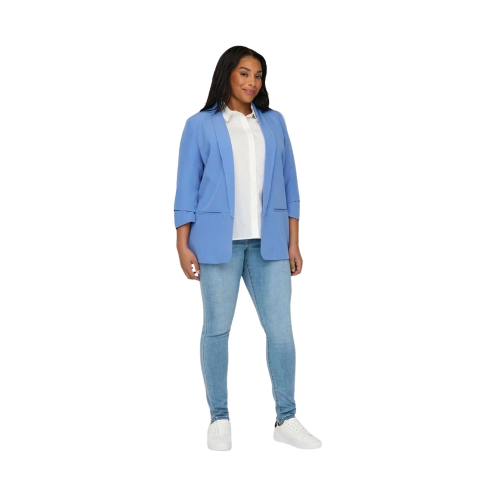 Only Carmakoma Provence Life Blazer Blue Dames