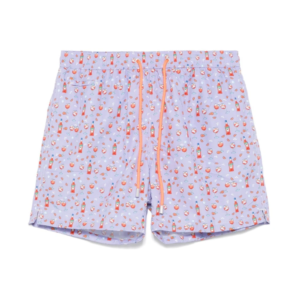 MC2 Saint Barth Lila Zeilkleding met Aperol Spritz Print Purple Heren