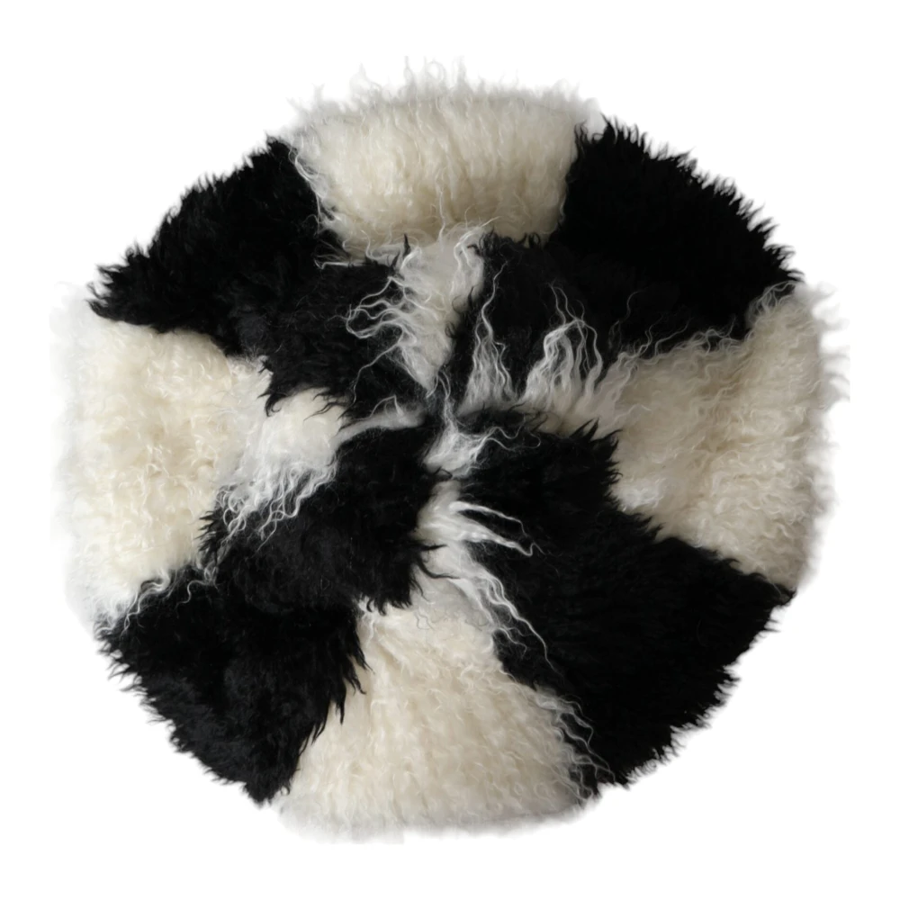 Dolce & Gabbana Gestreepte Mohair Bont Emmer Hoed Black Unisex