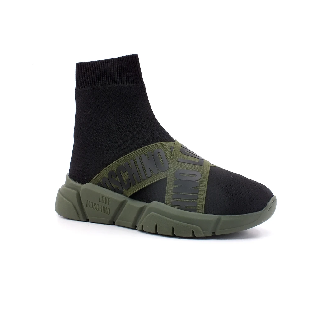 Love Moschino Elastic Sock Sneaker Dames Schoenen Zwart