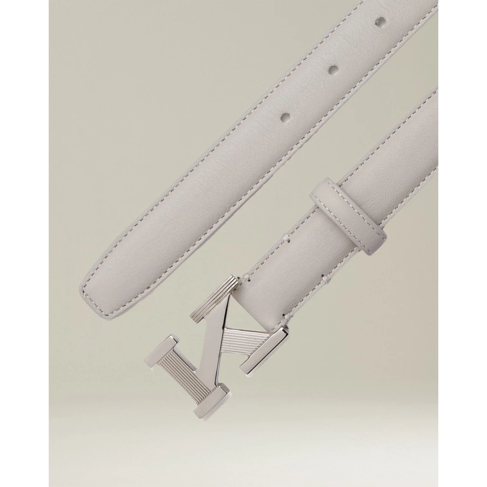 Kiton Lamsleren IJsgekleurde Riem met Palladium Gesp White Heren