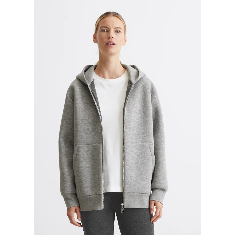Marc O'Polo Scuba capuchonjack relaxed Gray Dames