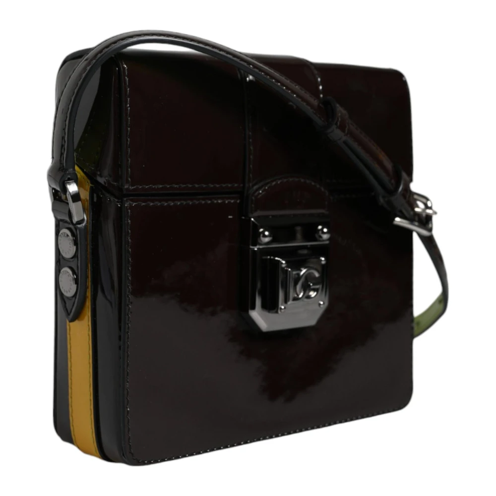 Dolce & Gabbana Zwarte leren Crossbody tas met magnetische sluiting Black Dames