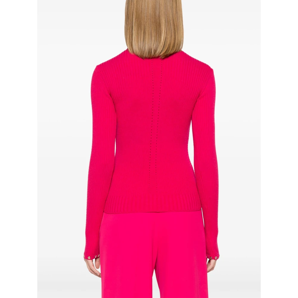 PATRIZIA PEPE Essentiële Trui met Hoge Hals Pink Dames
