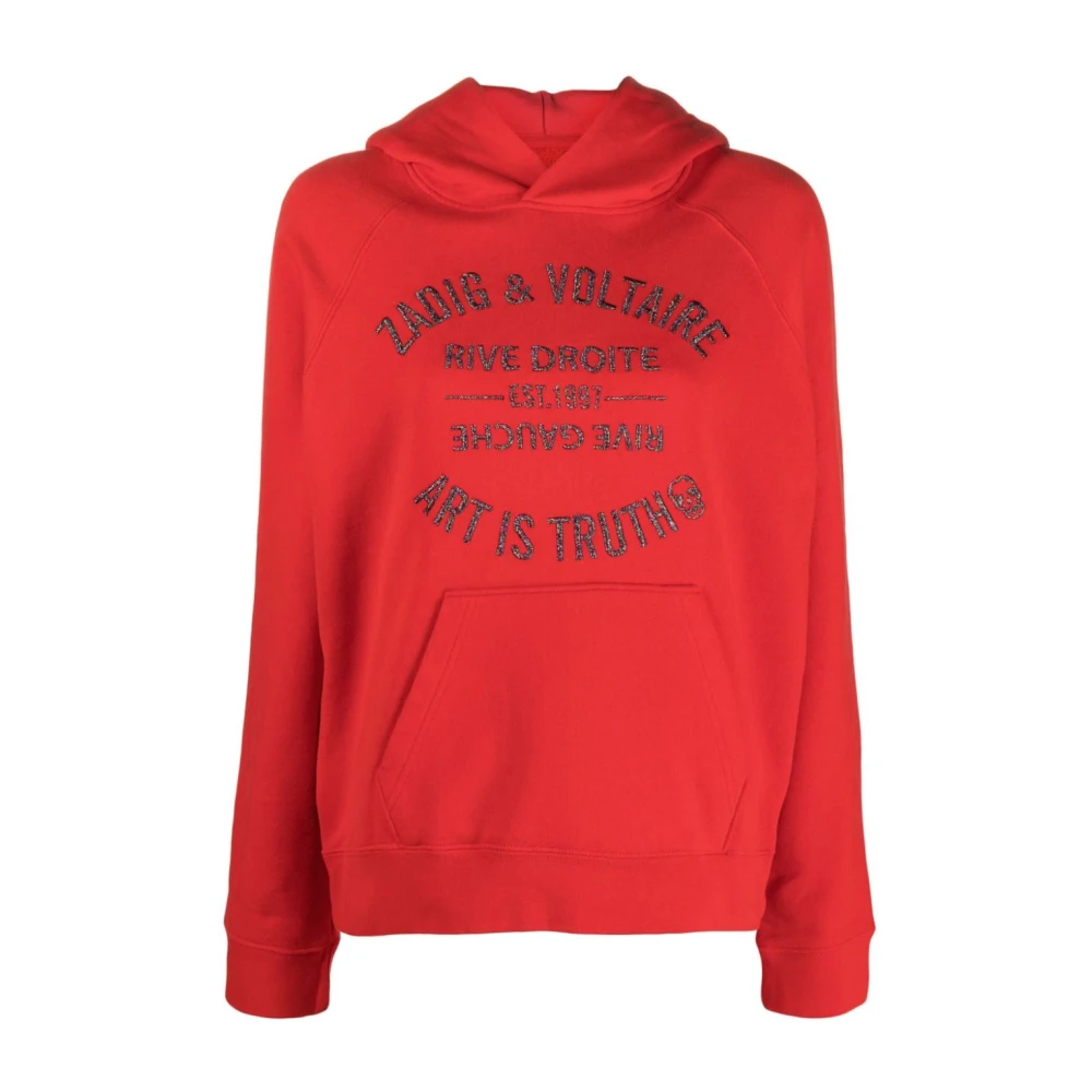 Zadig & Voltaire Georgy Blason Rode Letters Hoodie Red Dames