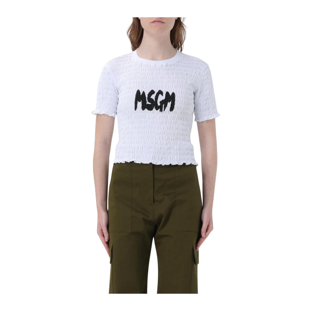 Msgm - Tops > T-Shirts - White - Msgm - Modalova