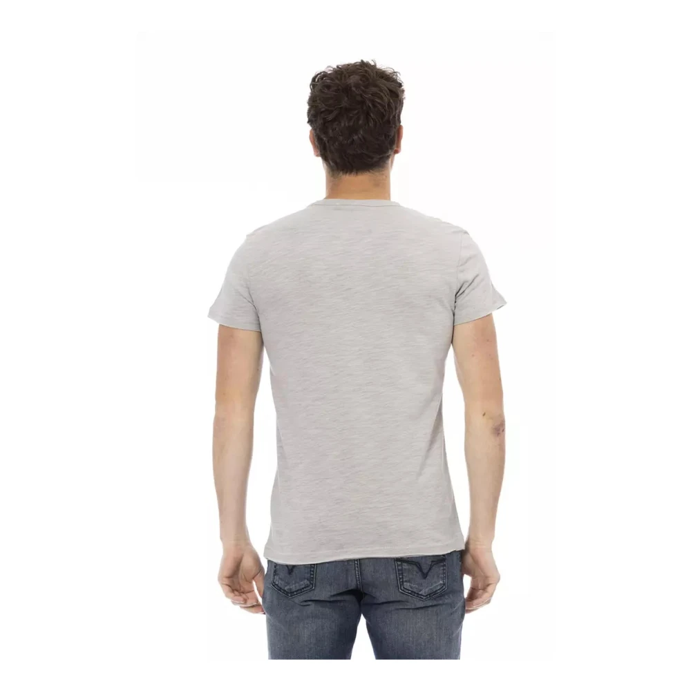 Trussardi Grijze Katoenen T-Shirt met Voorprint Gray Heren