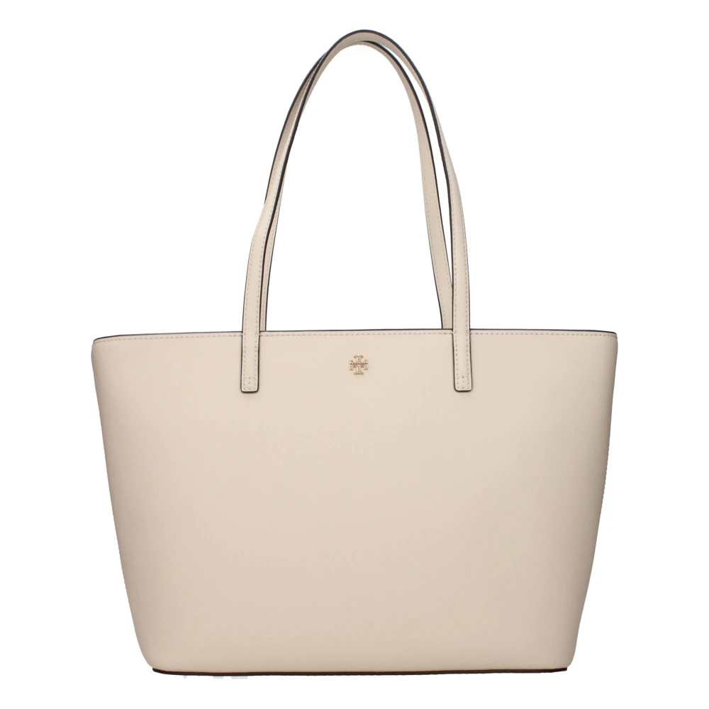 Tory Burch Women's Beige Leather Shoulder Bag With Front Logo
