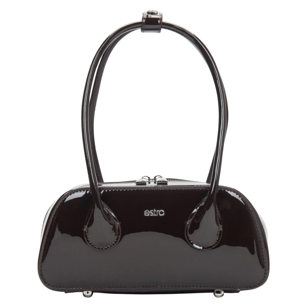 Estro Women's Brown Patent Leather Shoulder Bag