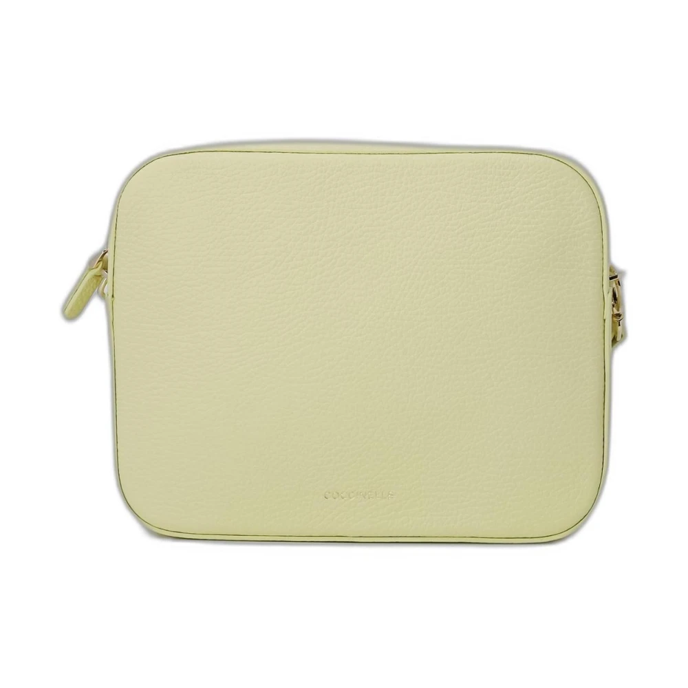 Coccinelle Leren Schoudertas Rits Beige Dames