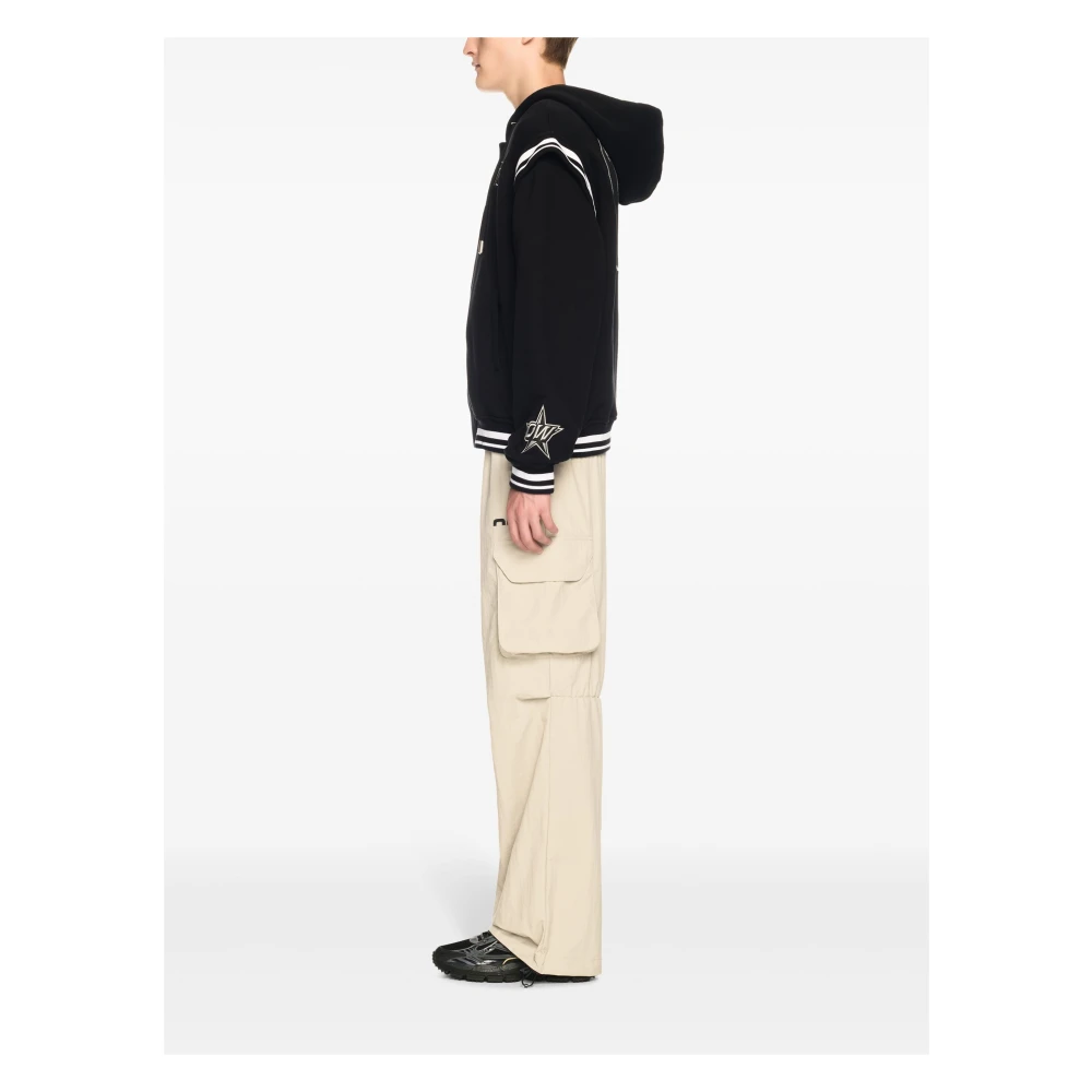 Off White Zwarte Fleece Varsity Hoodie Black Heren