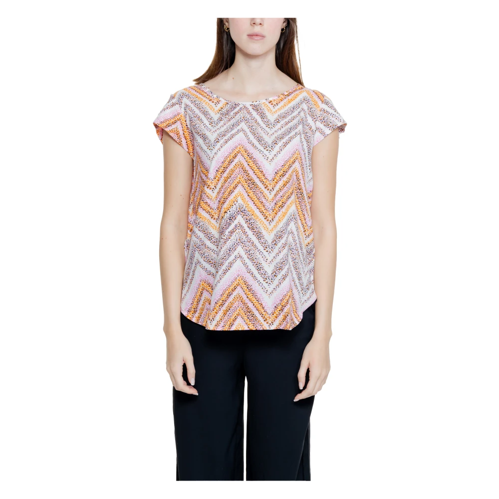 Only Korte mouwen blouse met AOP-print Multicolor Dames