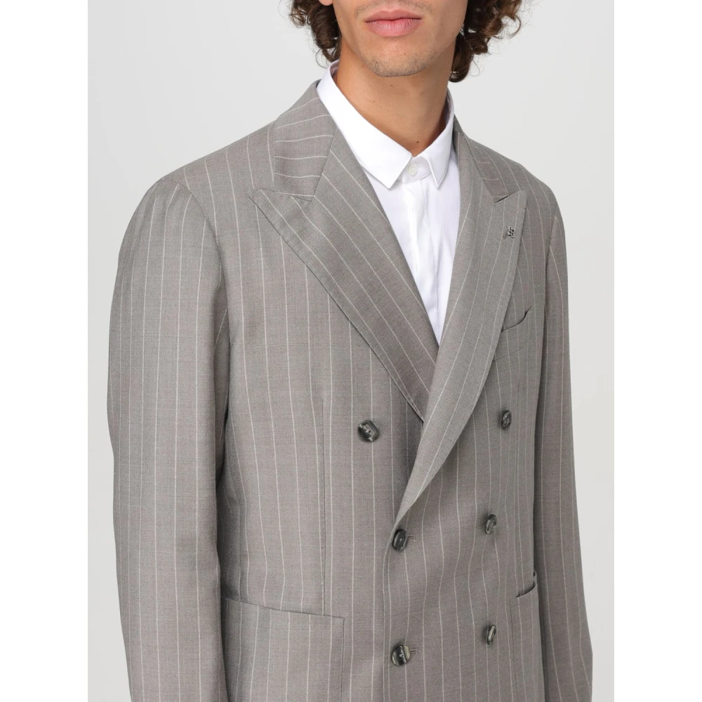 Tagliatore Dubbelborstig gestreept pak Gray Heren