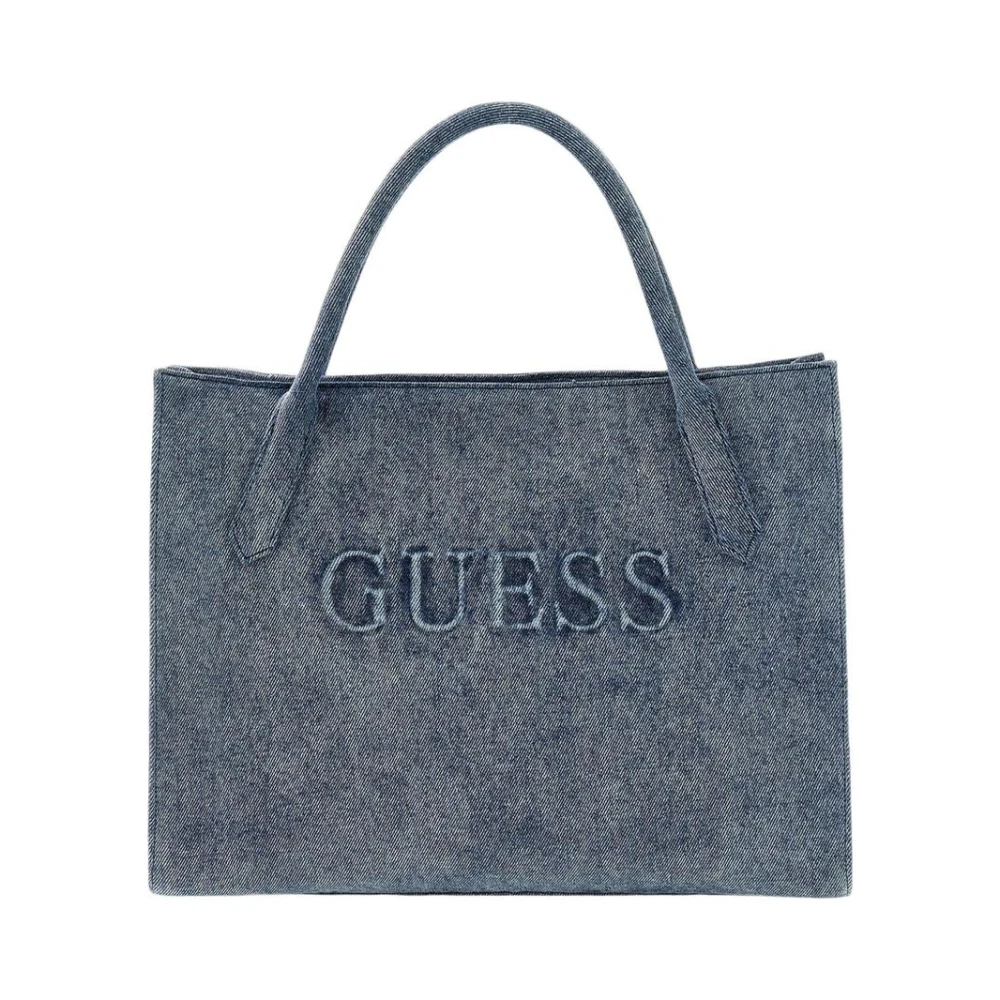 Guess Vrouw Blauw Handtas Met Rits En Meerdere Vakken