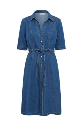 Denim Crestelle Klänning med Krage