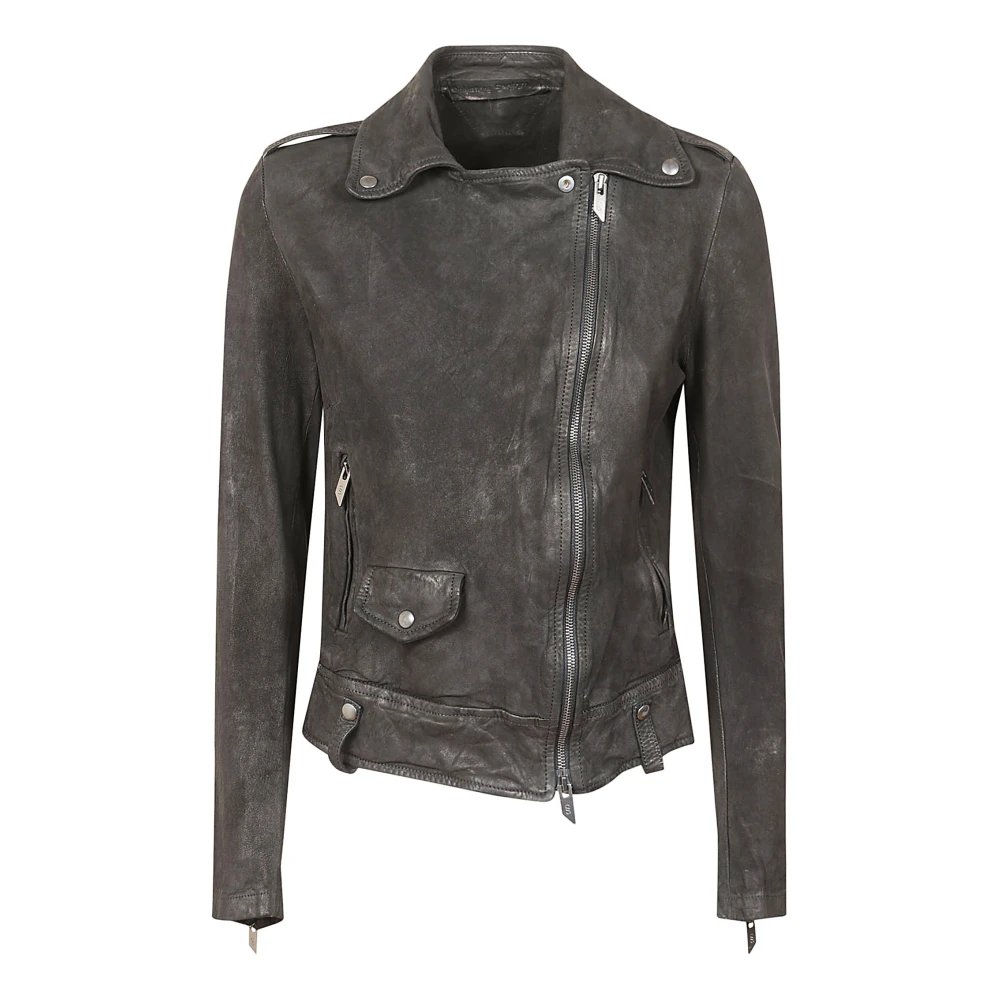 Salvatore Santoro Vintage Leren Bikerjack Zwart Black Dames
