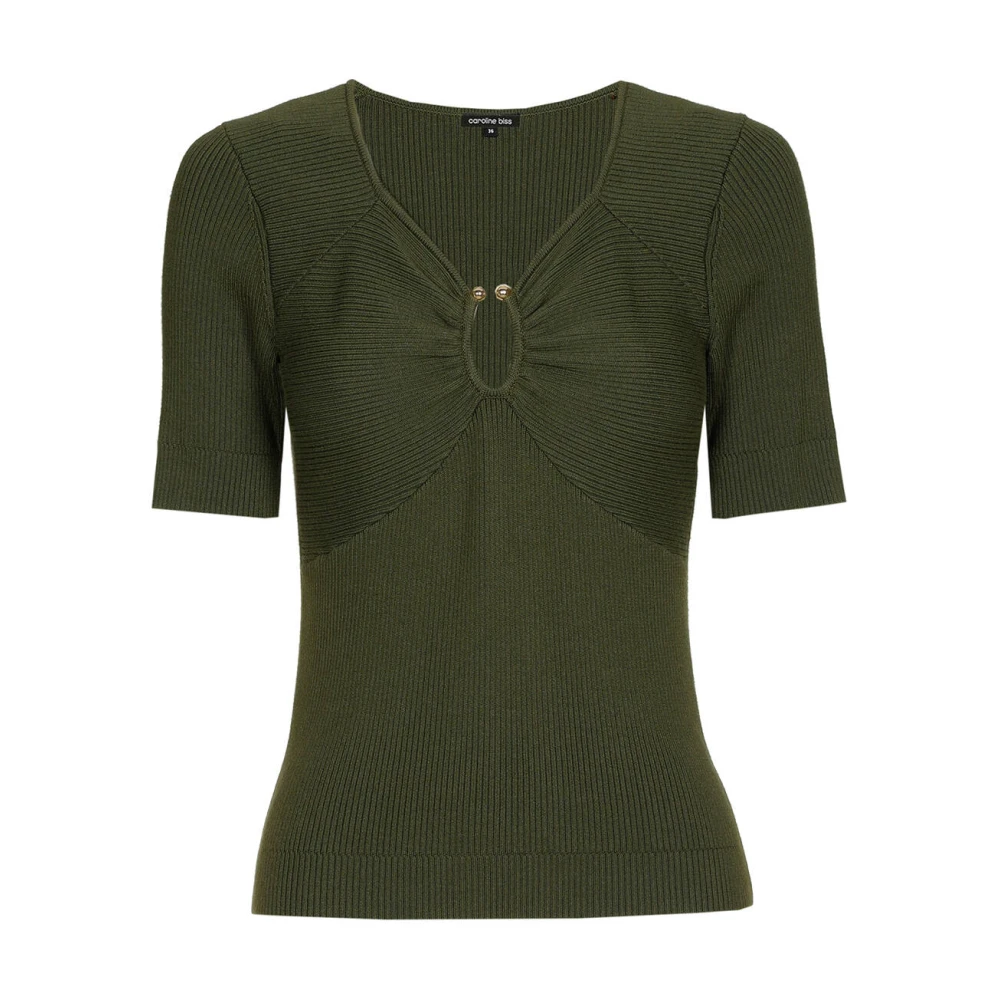 Caroline Biss Stijlvolle Pullover met Pull Detail Green Dames