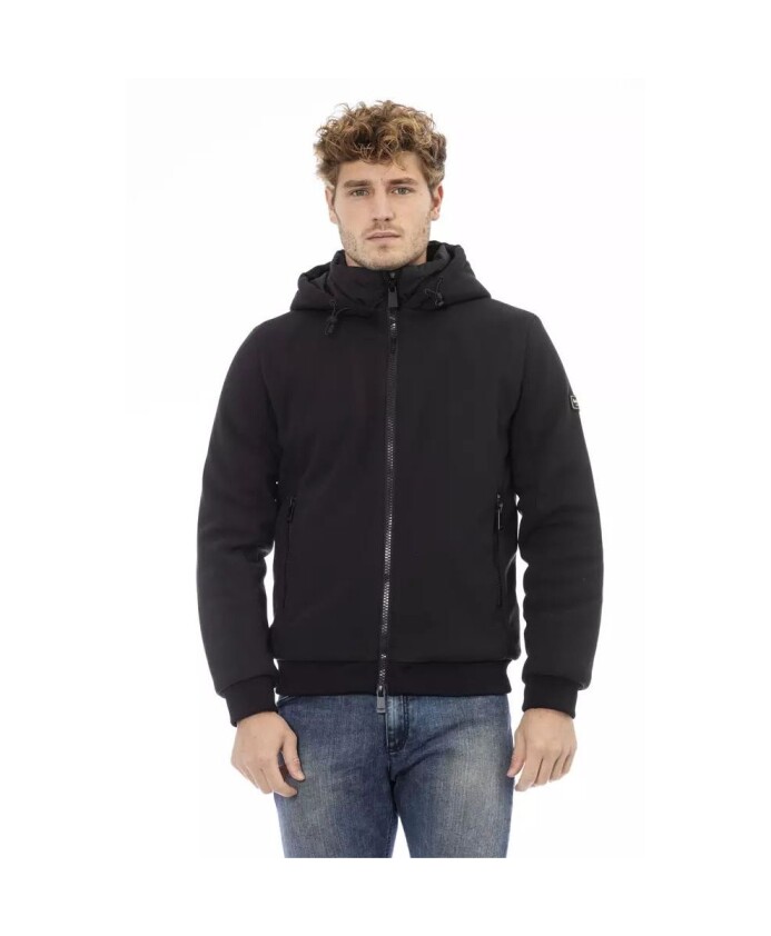 veste-noire-en-polyester-avec-monogramme